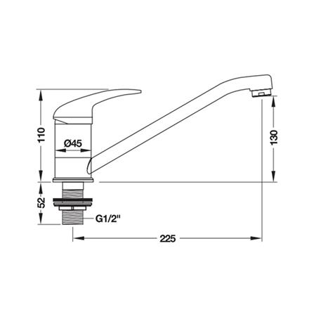 ก๊อกซิงค์เดี่ยวเคาน์เตอร์ HAFELE 485.50.004 สีโครม_1