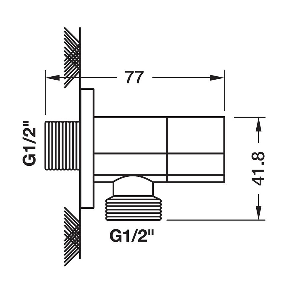 สต๊อปวาล์ว 1 ทาง HAFELE 495.60.815 สีโครม