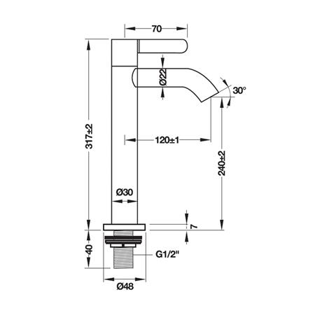 ก๊อกอ่างล้างหน้าเดี่ยว HAFELE 495.61.041 สีโครม_2