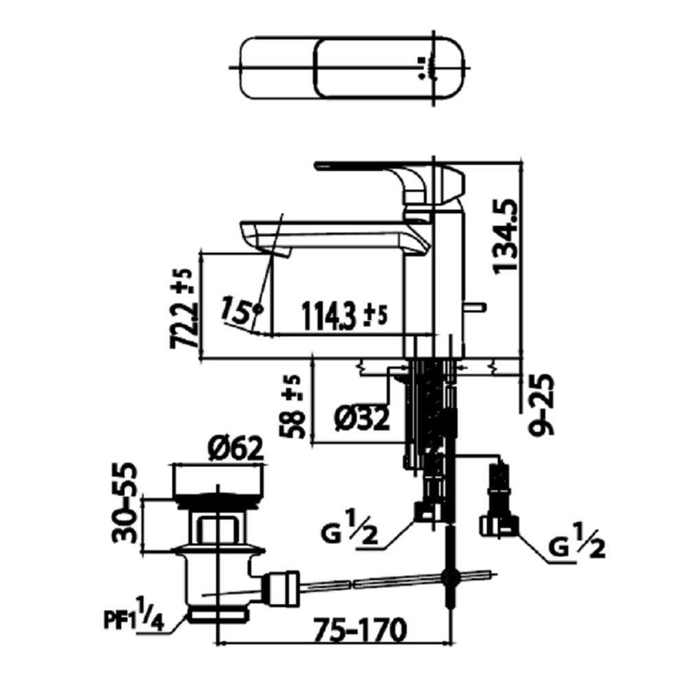 ก๊อกอ่างล้างหน้าผสม COTTO CT2123A
