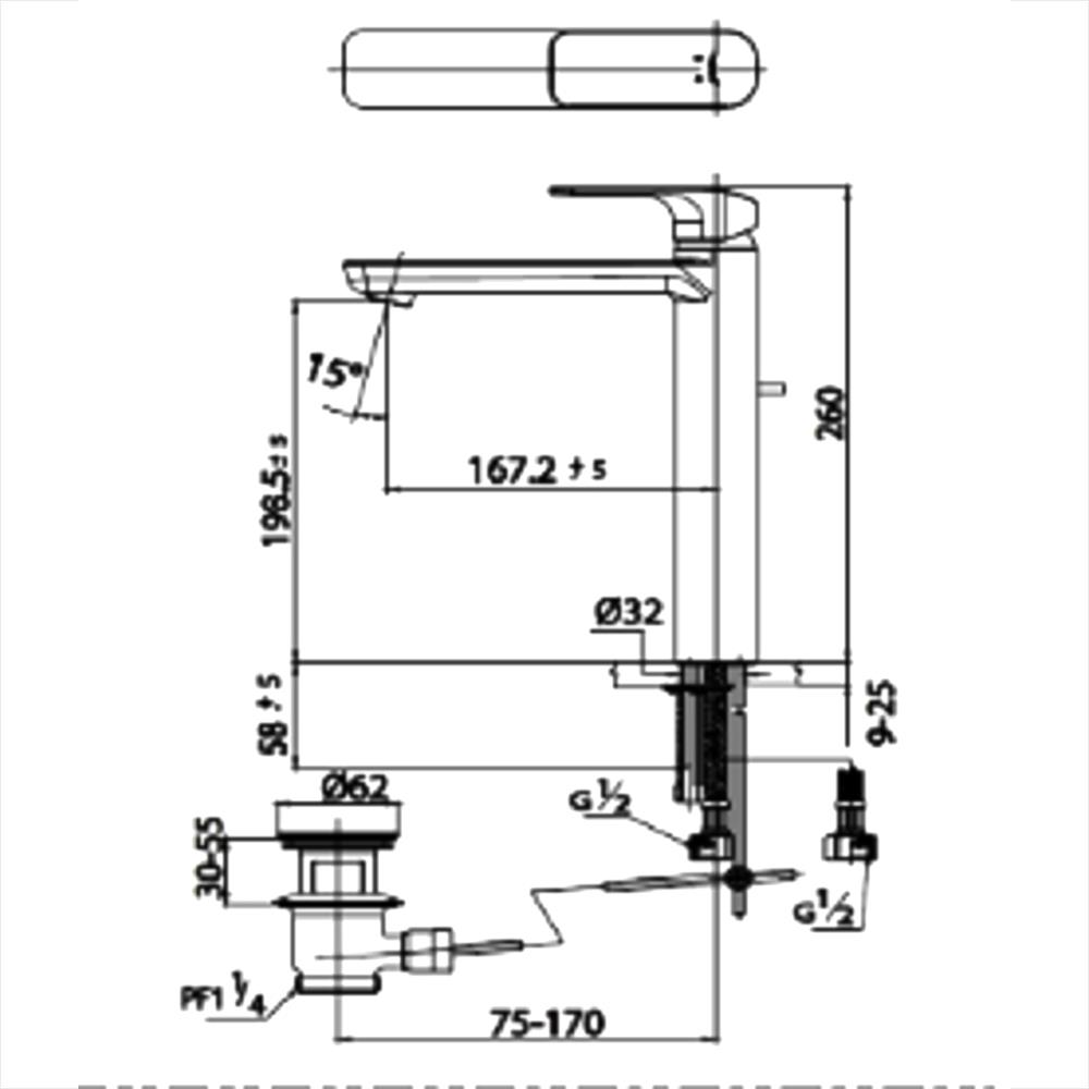 ก๊อกอ่างล้างหน้าผสม COTTO CT2124AY สีโครม