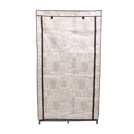 ตู้เสื้อผ้าแบบพับ LIGHT HOUSE Z100 90.3x46.5x160 ซม. สีครีม/น้ำตาล_0