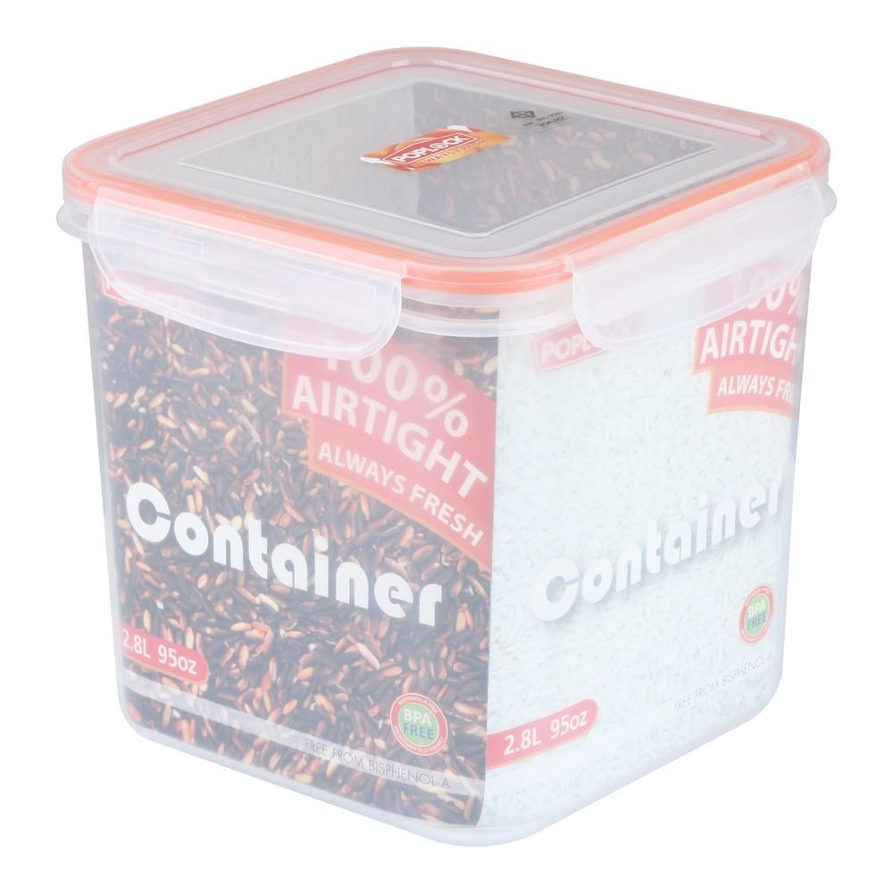 กล่องอาหารเหลี่ยมสูง POPLOCK 9143M 2.8 ลิตร สีส้ม