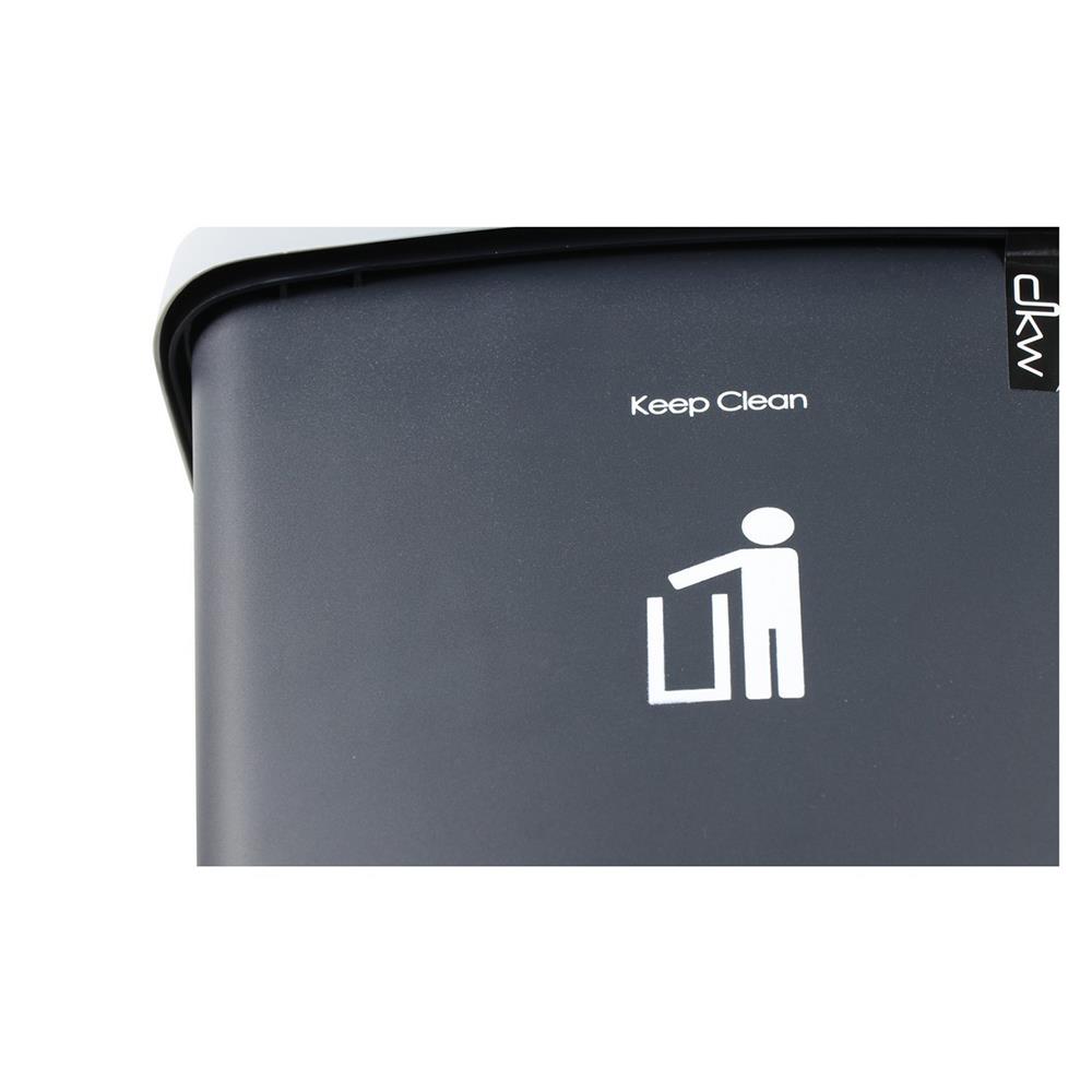 ถังขยะเหลี่ยมฝาสวิง DKW HH-208P ขนาด 9L เทาทึบ