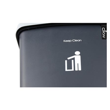 ถังขยะเหลี่ยมฝาสวิง DKW HH-208P ขนาด 9L เทาทึบ_2