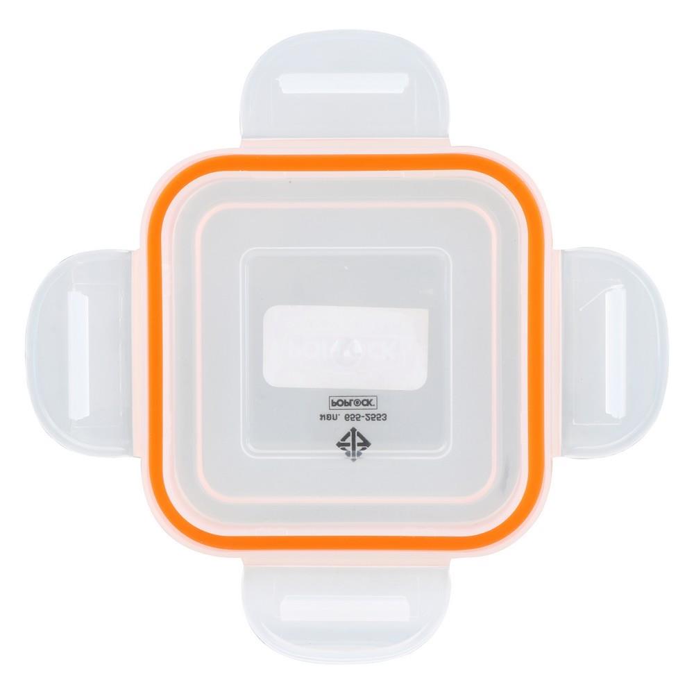 กล่องอาหารเหลี่ยม POP LOCK 9141 0.35 ลิตร สีส้ม