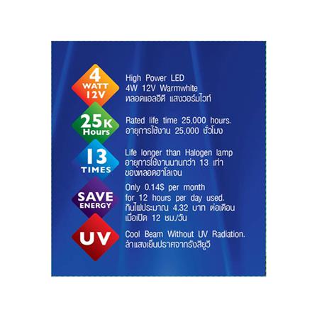 หลอด LED EVE MR16 FOG 4 วัตต์ WARM WHITE GU5.3_2