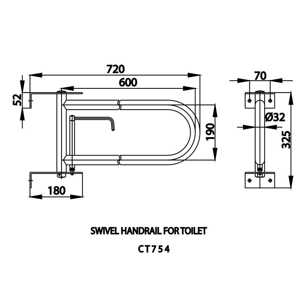 ราวกันลื่นตัว U COTTO CT754