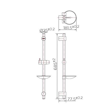ฝักบัวราวเลื่อน เซต กะรัต ฟอเซท KS-07-721-50 สีโครม_3