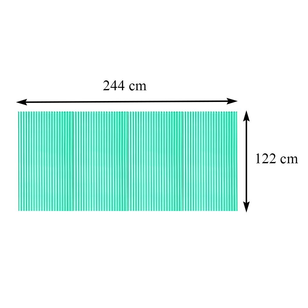 แผ่นโพลีคาร์บอเนต ลูกฟูก SUNSHIELD 6 มม. 1.22X2.44 ม. สีเขียวใส