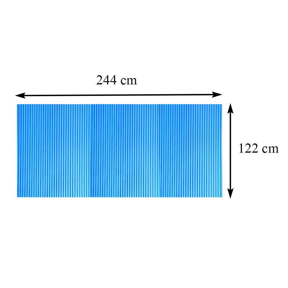 แผ่นโพลีคาร์บอเนต ลูกฟูก SUNSHIELD 6 มม. 1.22x2.44 ม. สีน้ำเงินมุก