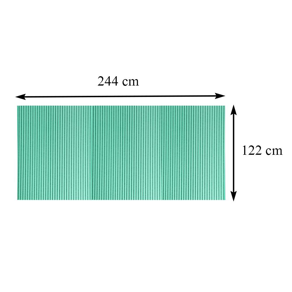 แผ่นโพลีคาร์บอเนต ลูกฟูก SUNSHIELD 6 มม. 1.22X2.44 ม. สีเขียวมุก