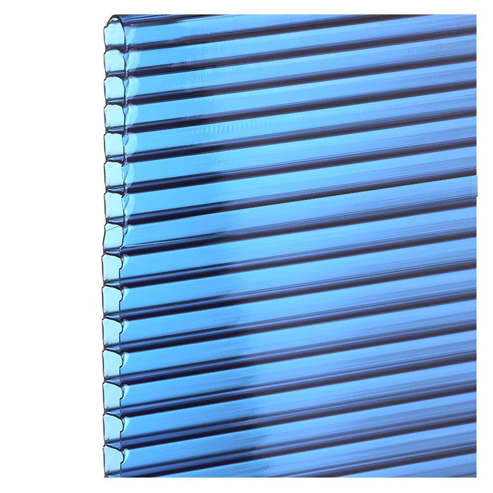 แผ่นโพลีคาร์บอเนต ลูกฟูก SUNSHIELD 6 มม. 1.22x2.44 ม. สีน้ำเงินใส