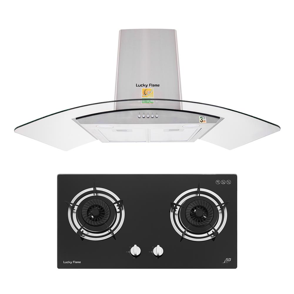 เตาฝัง+เครื่องดูดควัน LUCKY FLAME LGS-962+RG-961S