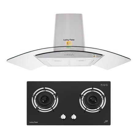 เตาฝัง+เครื่องดูดควัน LUCKY FLAME LGS-962+RG-961S
