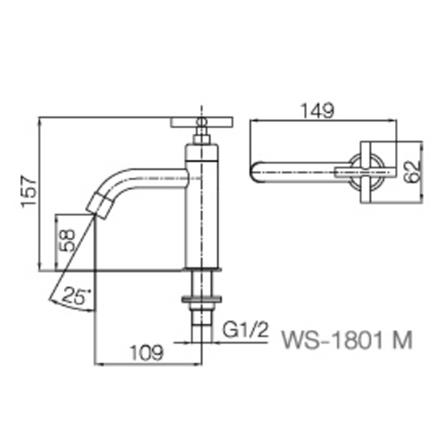ก๊อกอ่างล้างหน้าเดี่ยว WS-1801M_1