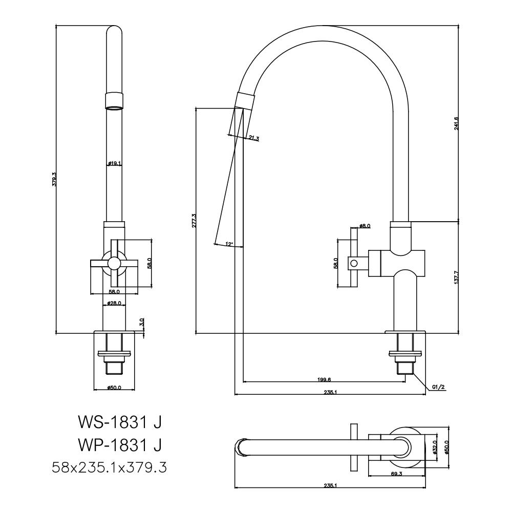 ก๊อกซิงค์เดี่ยวเคาน์เตอร์ WS-1831J