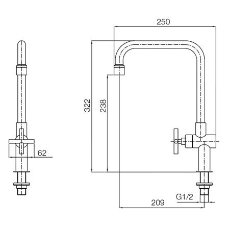ก๊อกซิงค์เดี่ยวเคาเตอร์ WS-1831L_1