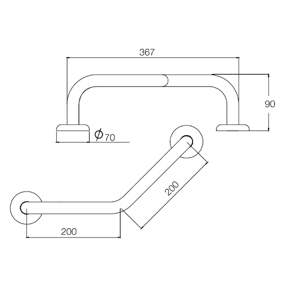 ราวมือจับกันลื่น ตัว V WS HR-1101-20