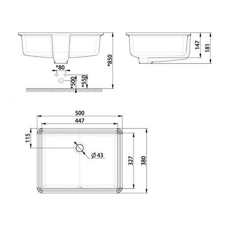อ่างล้างหน้าฝังใต้เคาน์เตอร์ AMERICAN STANDARD WP-F514-WT สีขาว_1