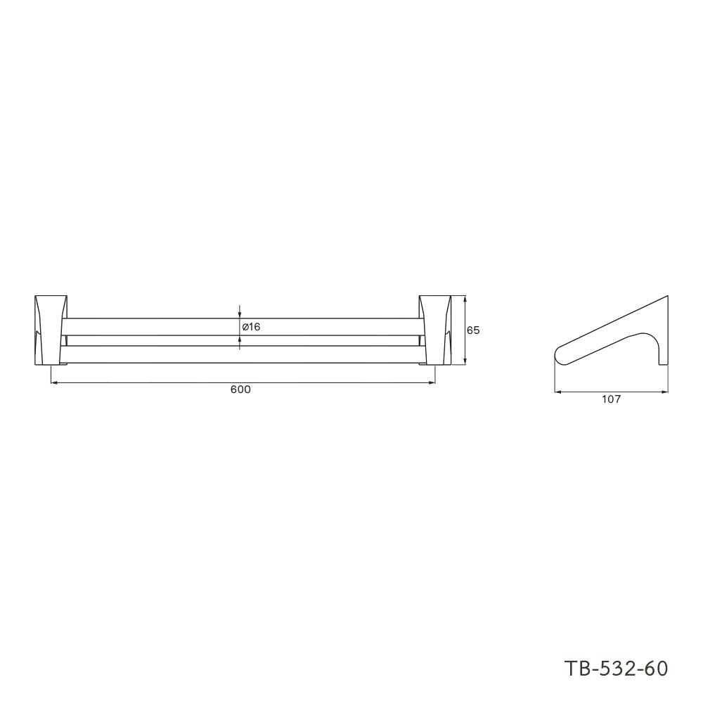 ราวแขวนผ้า WS TB-532-60 60 ซม. สเตนเลส