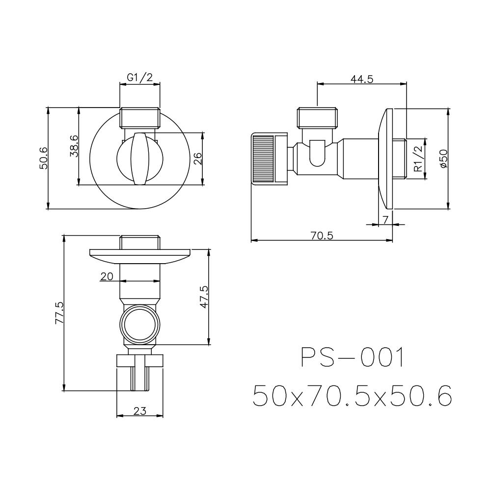 สต็อปวาล์ว 1 ทาง PRIME PS-001