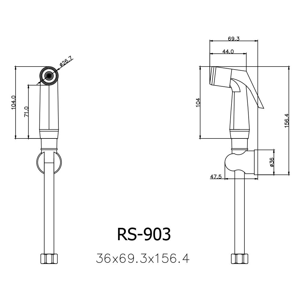สายฉีดชำระครบชุด PRIME RS-903-CR-00 สีโครม