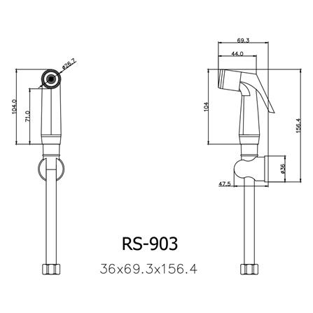 สายฉีดชำระครบชุด PRIME RS-903-CR-00 สีโครม_2