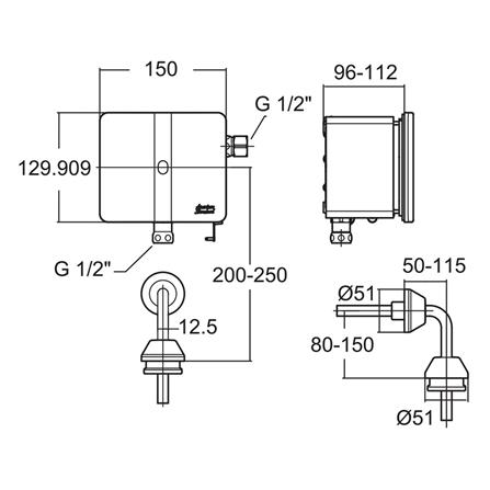ฟลัชวาล์วโถชายท่อตรง AMERICAN STANDARD A-8614-000-50-SENSOR_1