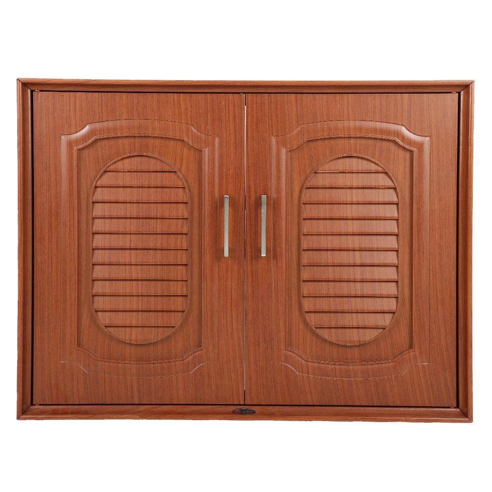 บานซิงค์คู่ QUEEN เกล็ดแก้ว 85x65 ซม. สีไม้สัก