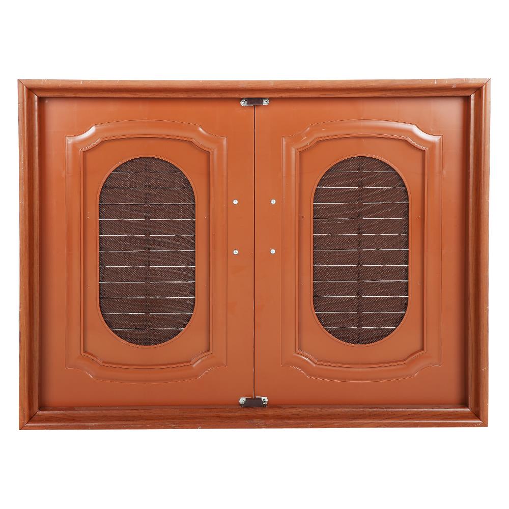 บานซิงค์คู่ QUEEN เกล็ดแก้ว 85x65 ซม. สีไม้สัก