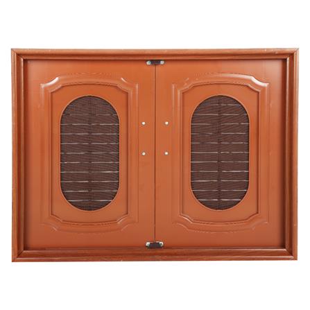 บานซิงค์คู่ QUEEN เกล็ดแก้ว 85x65 ซม. สีไม้สัก_2