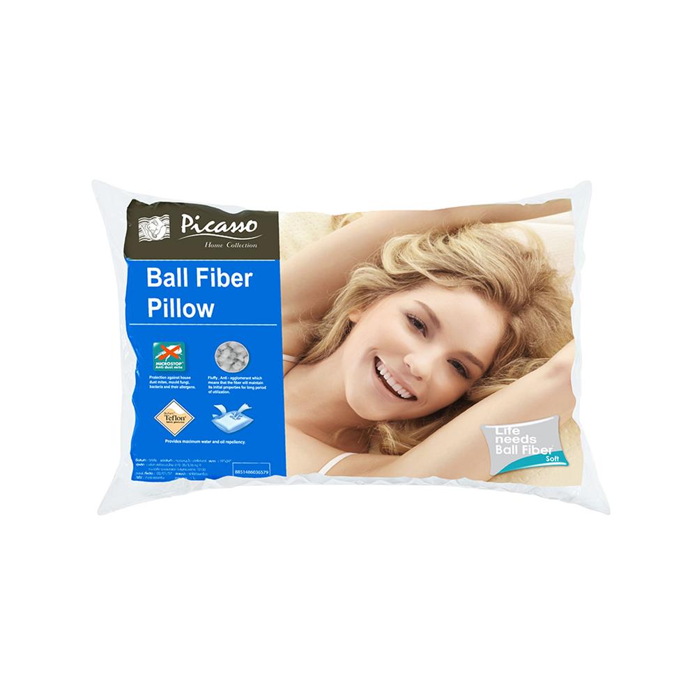 หมอนหนุน ไมโครไฟเบอร์ PICASSO BALL FIBER SOFT 19x29 นิ้ว