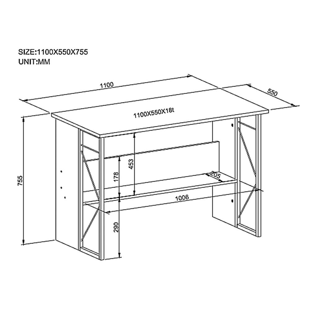 โต๊ะทำงาน FURDINI CT-3524C 110 ซม. สีโอ๊ค