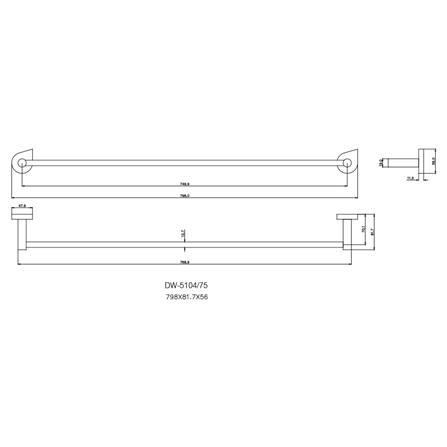 ราวแขวนผ้า WS DW-5104 75 ซม. สเตนเลส_1