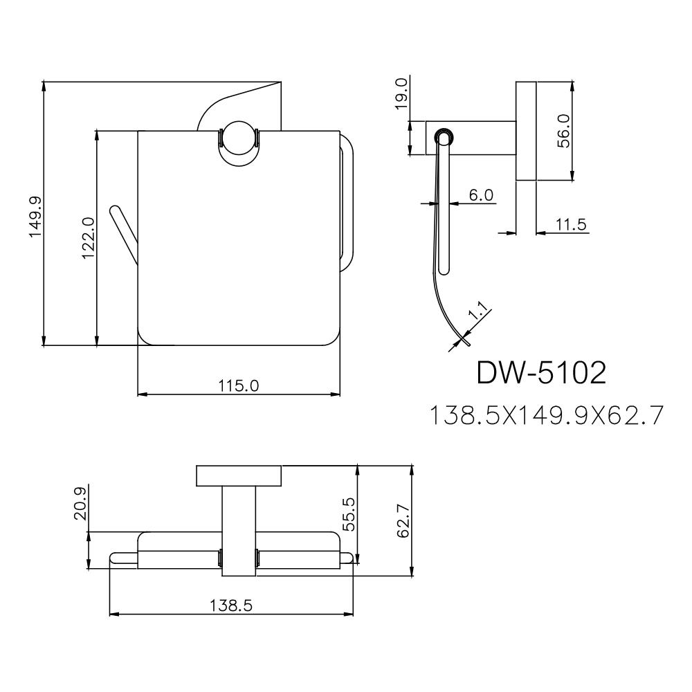 ที่ใส่กระดาษชำระ WS DW-5102 สีสเตนเลส