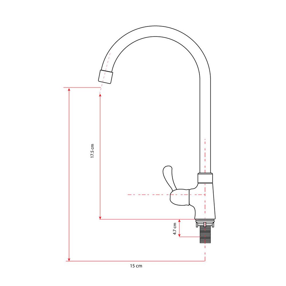 ก๊อกซิงค์เดี่ยวเคาน์เตอร์ HOEN H-2202 สีโครม