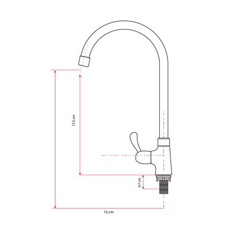 ก๊อกซิงค์เดี่ยวเคาน์เตอร์ HOEN H-2202 สีโครม_2