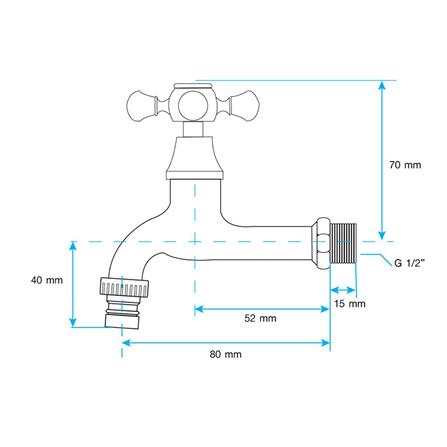 ก๊อกล้างพื้น 1 ทาง HOEN H-1302 สีโครม_2