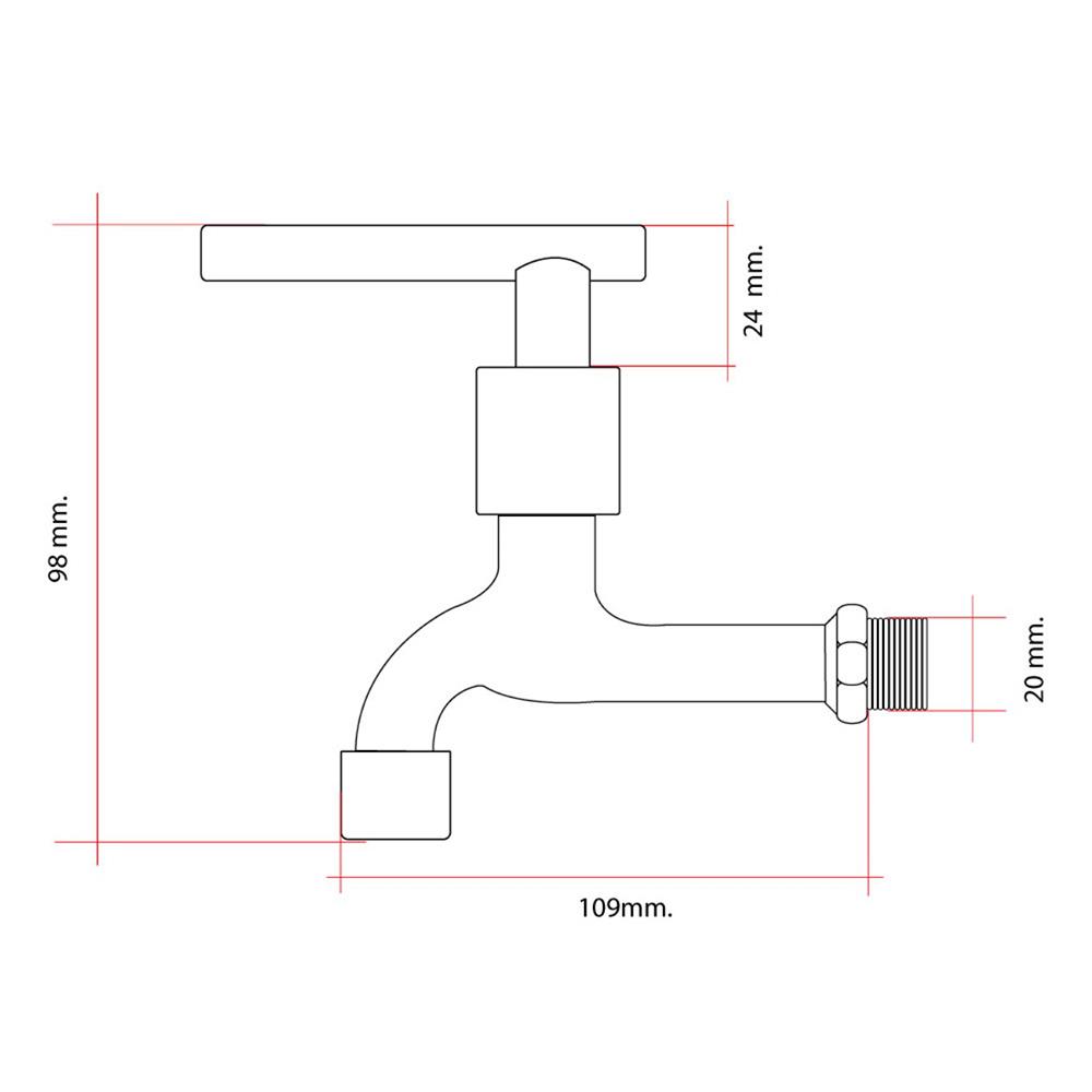 ก๊อกล้างพื้น 1 ทาง HOEN EN-8602 สีโครม
