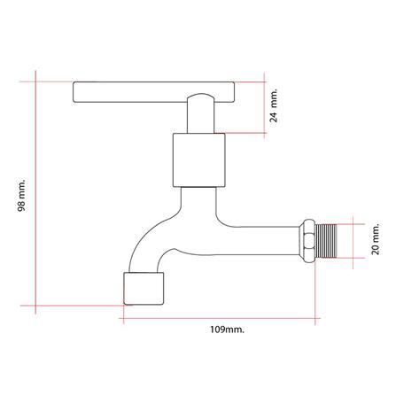 ก๊อกล้างพื้น 1 ทาง HOEN EN-8602 สีโครม_1