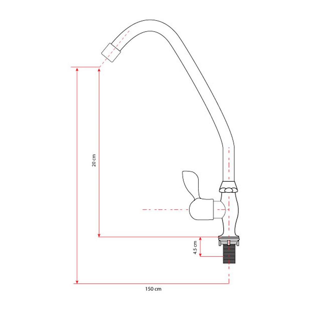 ก๊อกซิงค์เดี่ยวติดผนัง HOEN H-1201 สีโครม