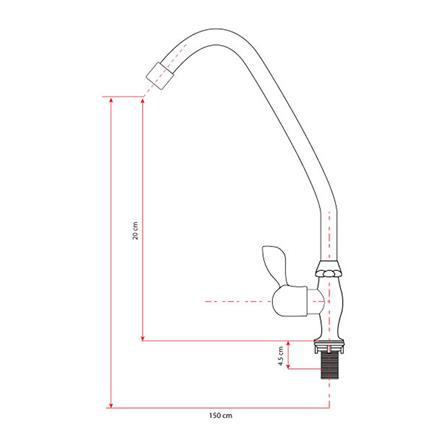 ก๊อกซิงค์เดี่ยวติดผนัง HOEN H-1201 สีโครม_2