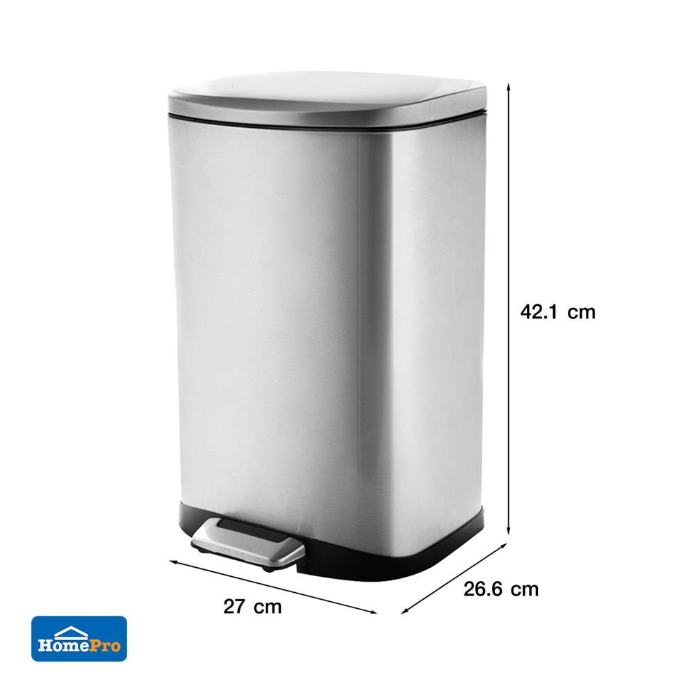 ถังขยะเหยียบ ACCO EK9366MT ขนาด 12L สีเงิน