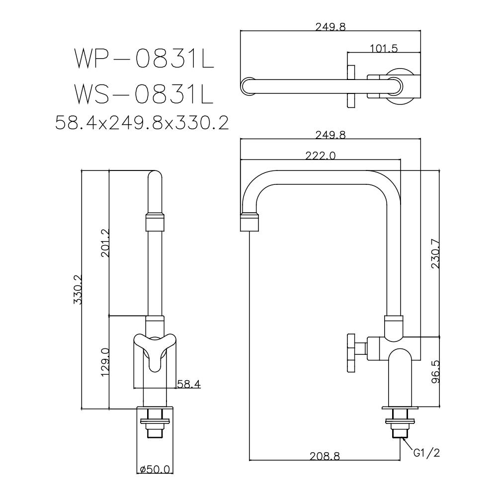 ก๊อกซิงค์เดี่ยวเคาน์เตอร์ WS-0831L