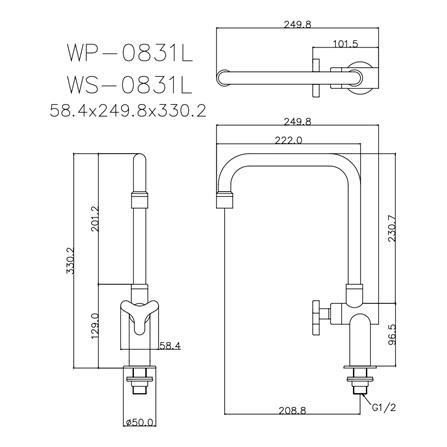 ก๊อกซิงค์เดี่ยวเคาน์เตอร์ WS-0831L_2