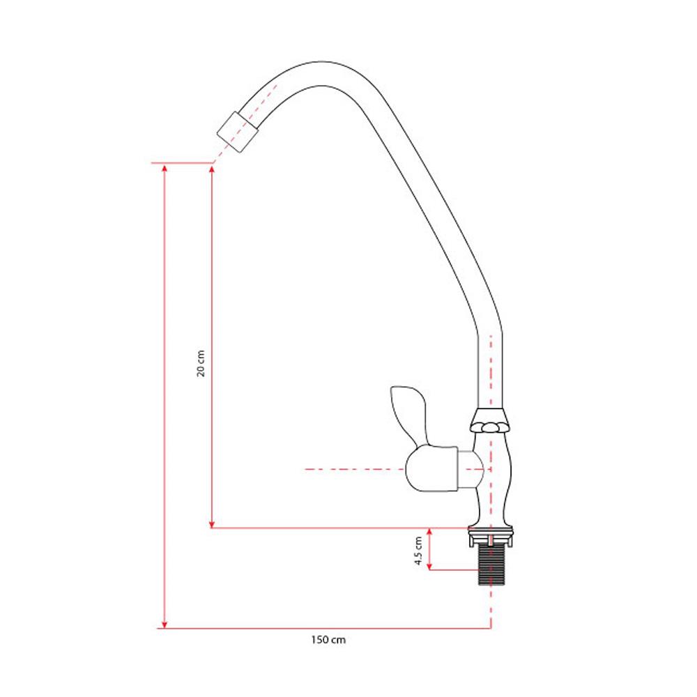 ก๊อกซิงค์เดี่ยวเคาน์เตอร์ HOEN H-6202 สีโครม