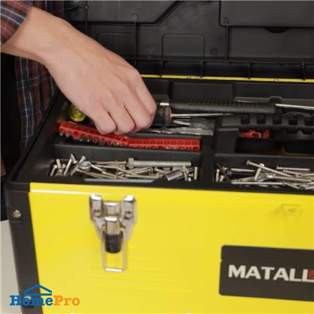 กล่องเครื่องมือเหล็ก MATALL PRO 90-1519 19 นิ้ว สีดำ-เหลือง_8