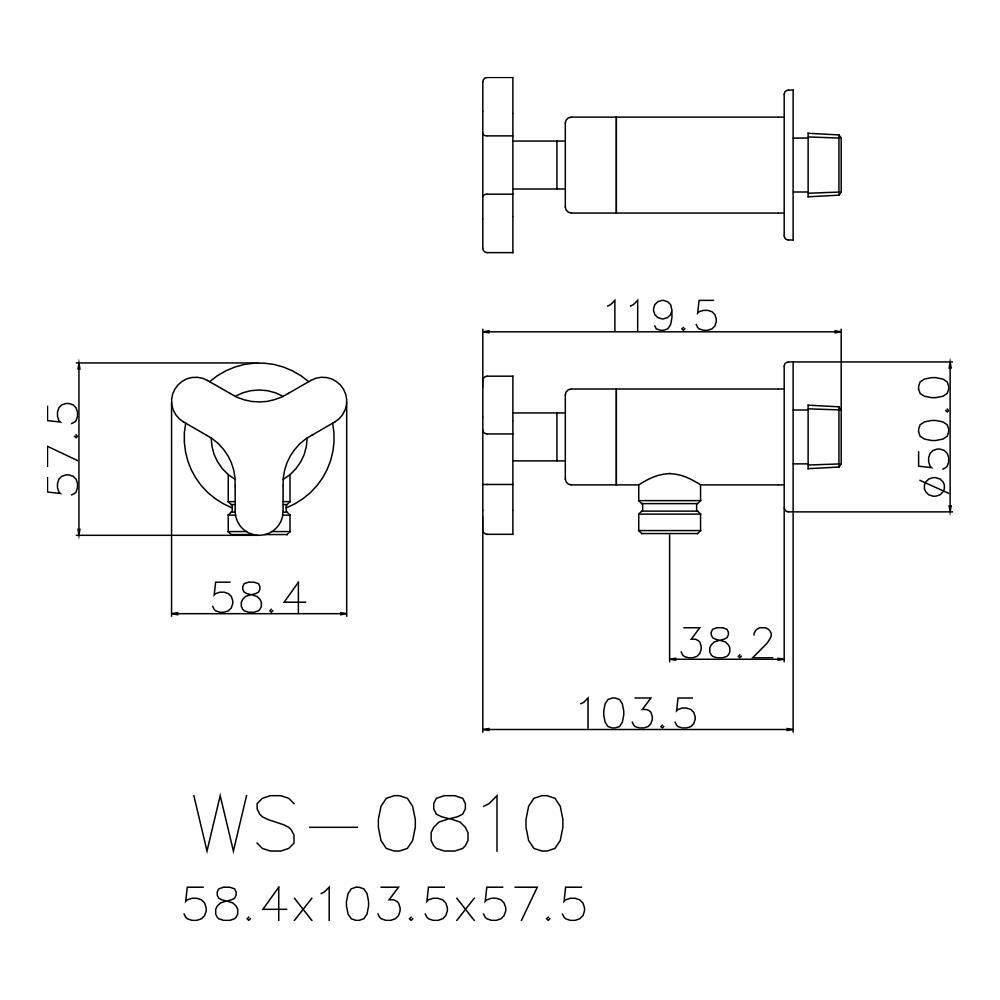 วาล์วฝักบัว 1 ทาง WS WS-0810