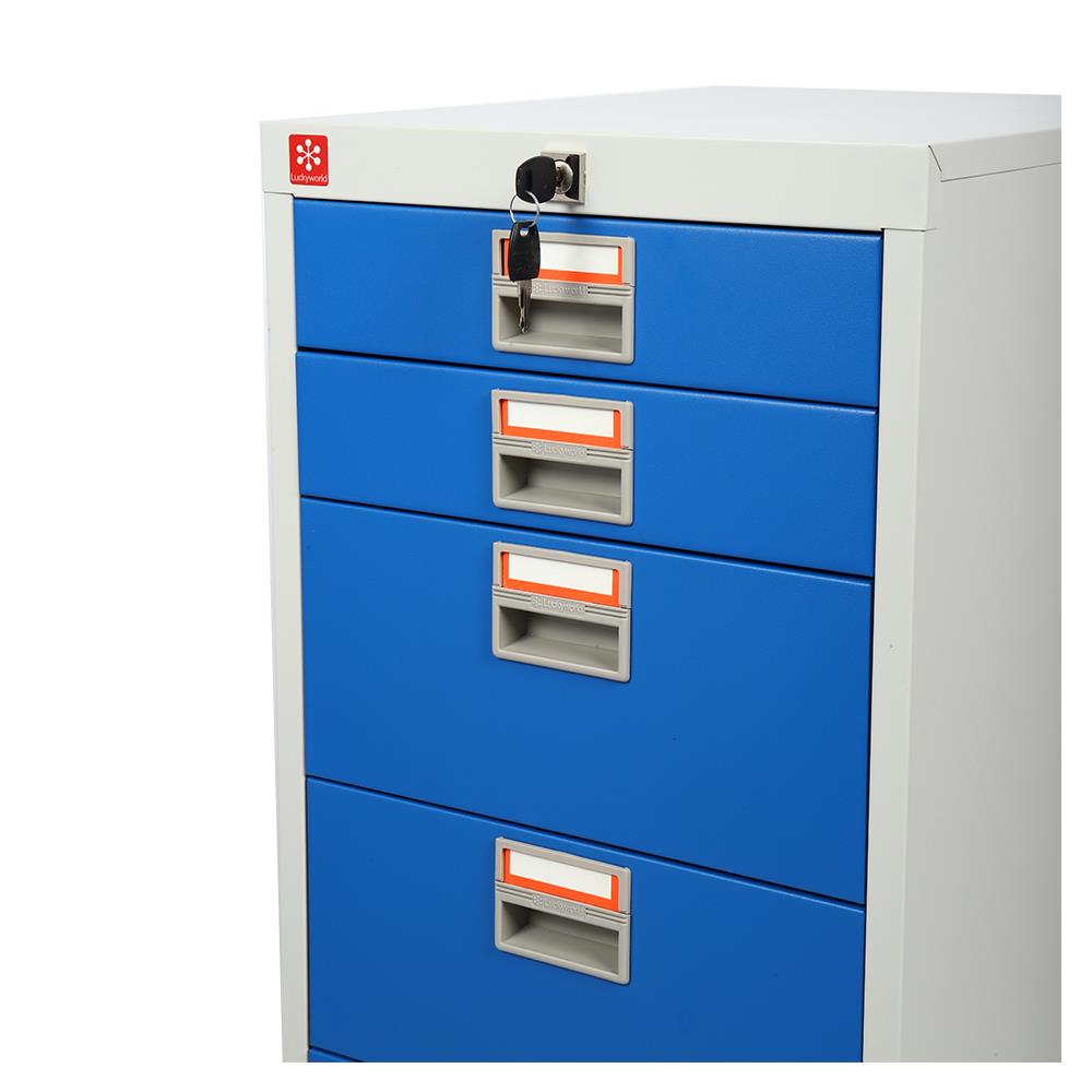 ตู้ลิ้นชักเหล็ก 6 ลิ้นชัก LUCKY WORLD CDX-6-RG สีน้ำเงิน